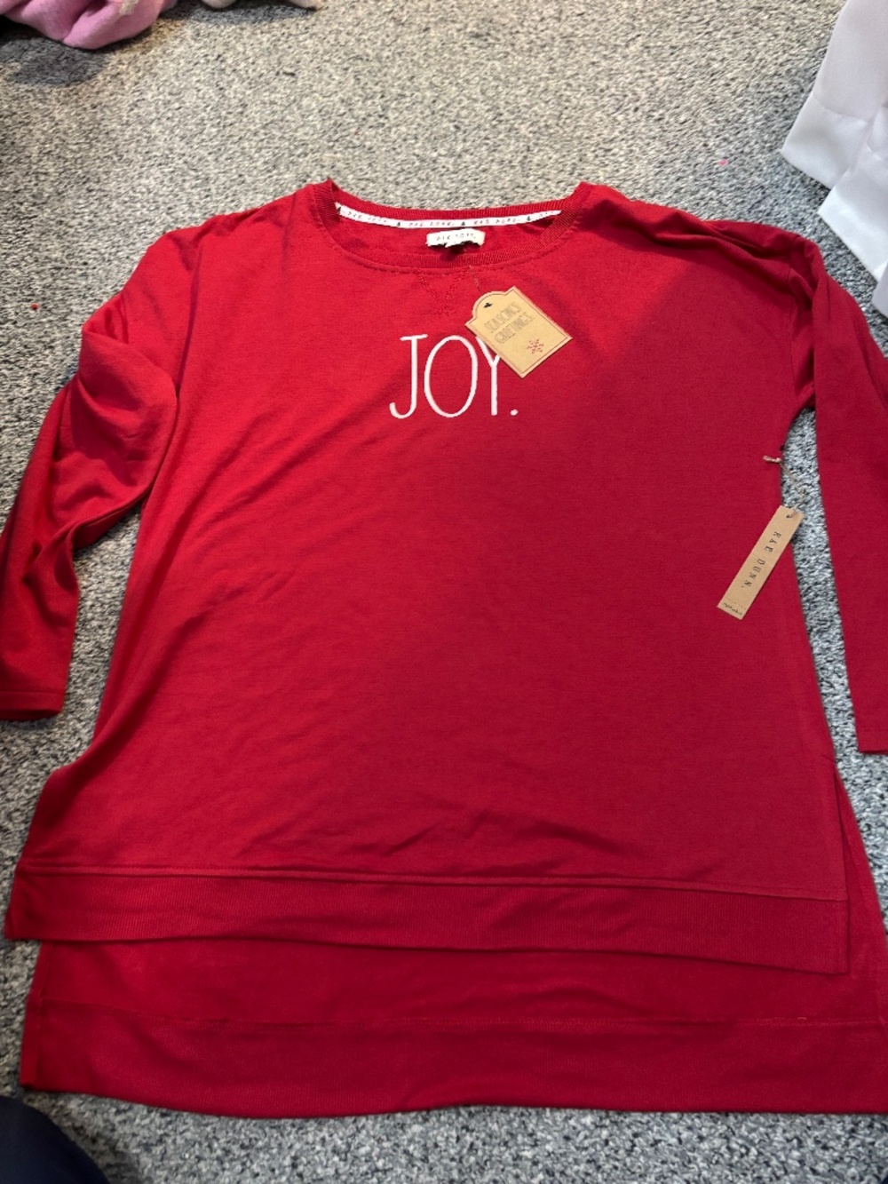 Rae Dunn tunic sweatshirt joy large nwt